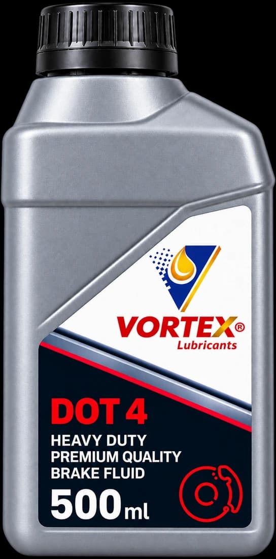 VORTEX DOT 4 heavy duty premium quality brake fluid in a five hundred millilitre bottle